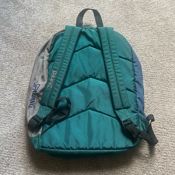 VTG 90’s Spalding Three Tone Green Backpack - Picture 4 of 5
